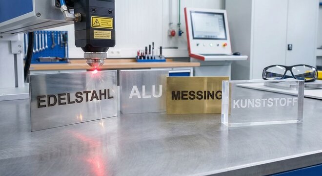 Laserbeschriftung nach Material: Edelstahl, Alu, Messing, Kunststoff